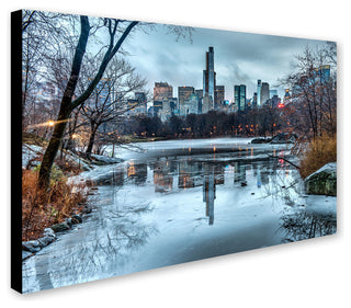 'Frozen Central Park Lake I' Canvas Art by David Ayash