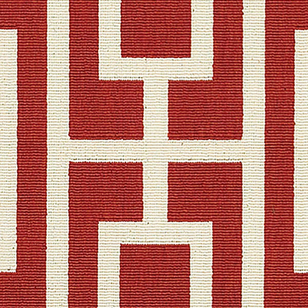 Oriental Weavers Sphinx Meridian 9754R  Outdoor Rug, Red/Ivory, 7'10" X 7'10" Round