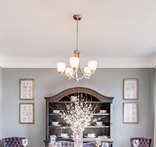 Maxim 11225 Axis 24"W 5 Light Chandelier - Satin Nickel