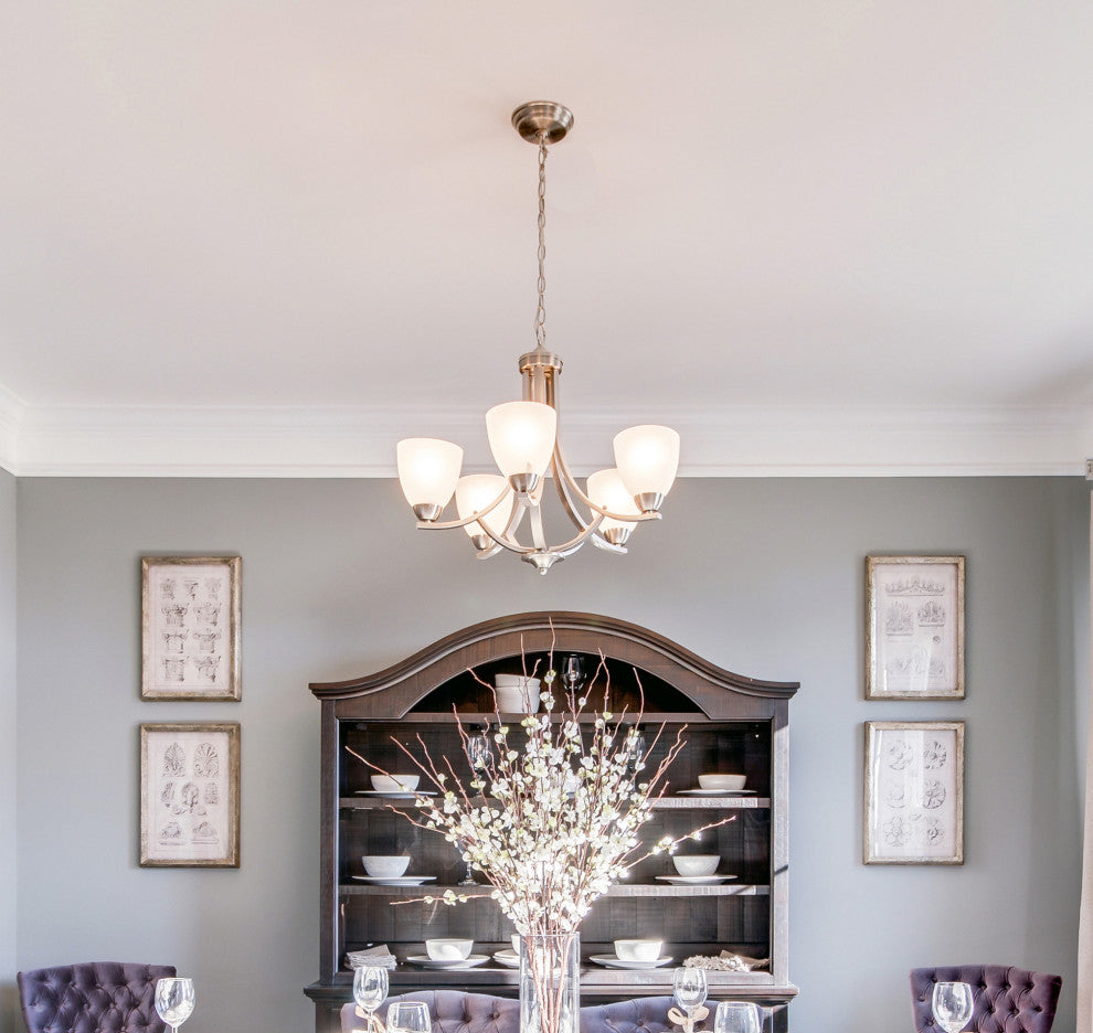 Maxim 11225 Axis 24"W 5 Light Chandelier - Satin Nickel