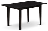 5Pc Dining Set 4 Chairs, Faux Leather Seat, Butterfly Leaf Table, Black