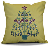 Decorative Holiday Pillow Geometric Print, Light Green, 18"x18"