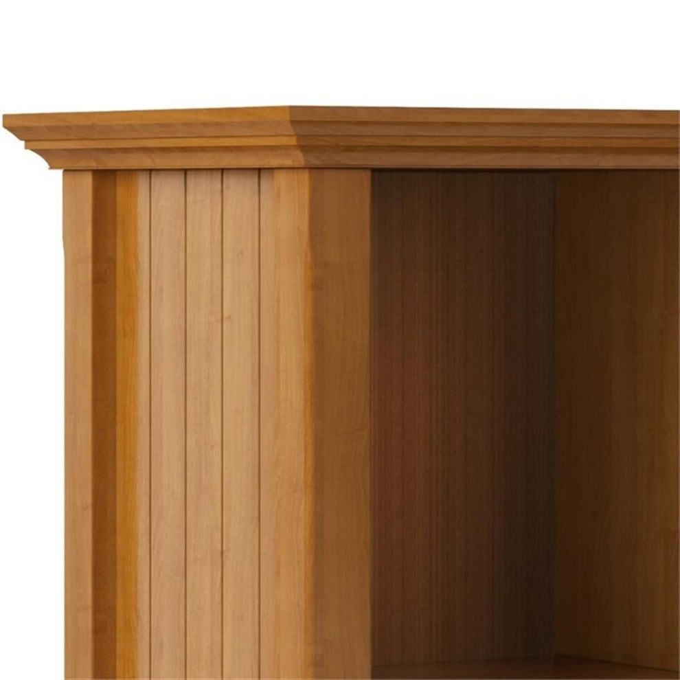 Acadian Solid Wood 57 Inch Wide 8 Cube Storage Sofa Table In Light Golden Brown