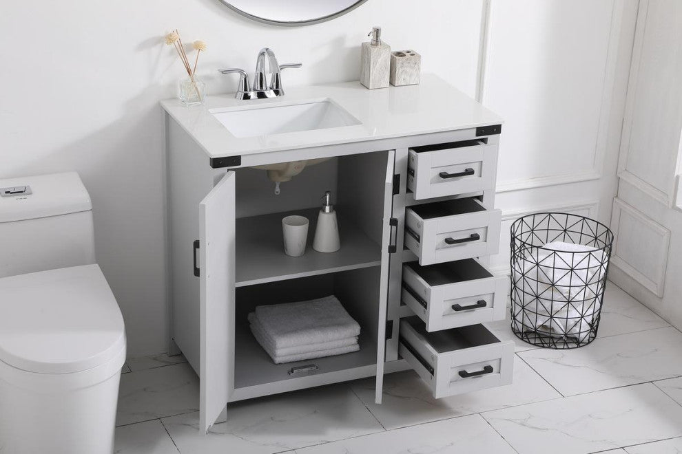 Home Living Single 36" Bathroom Vanity (Grey)