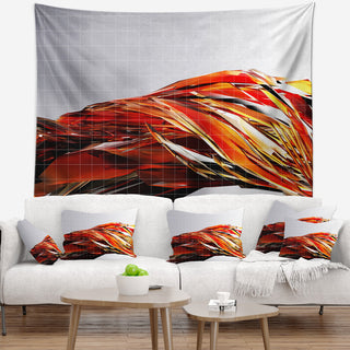 Red Faceted Crystal Texture Abstract Wall Tapestry, 60"x50"