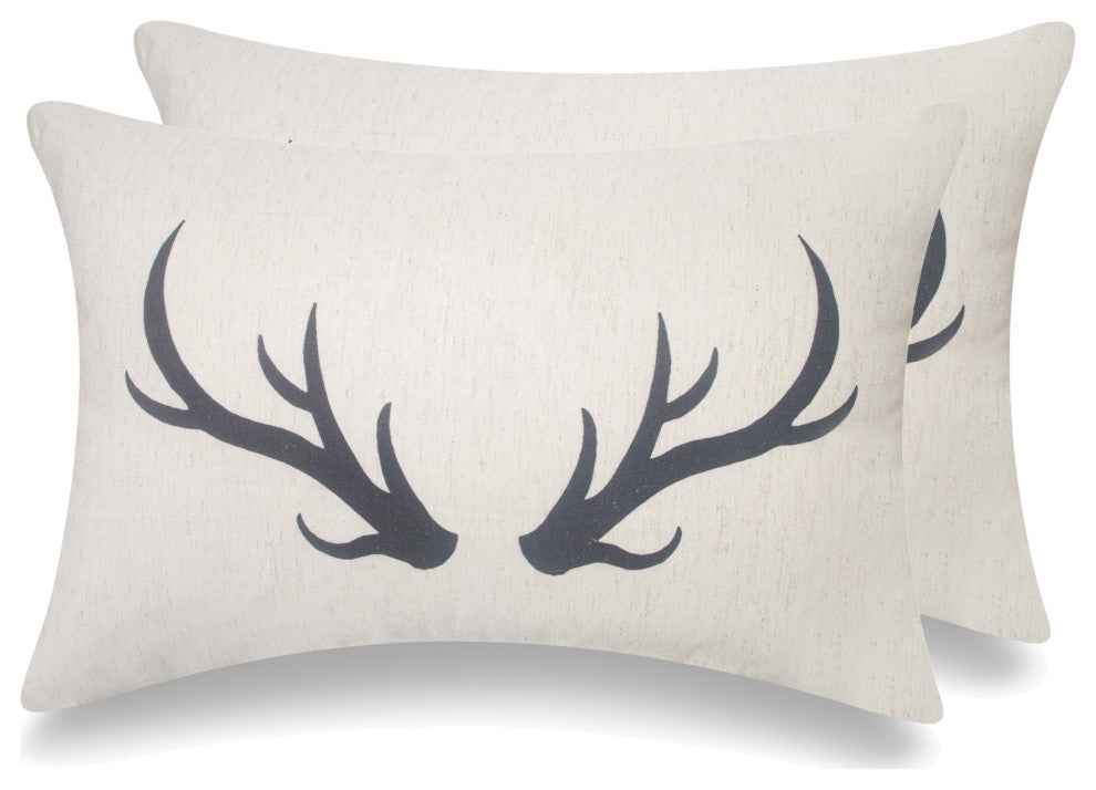 Antler Icons Throw Pillow, Set of 2, 16 X 24 Inches