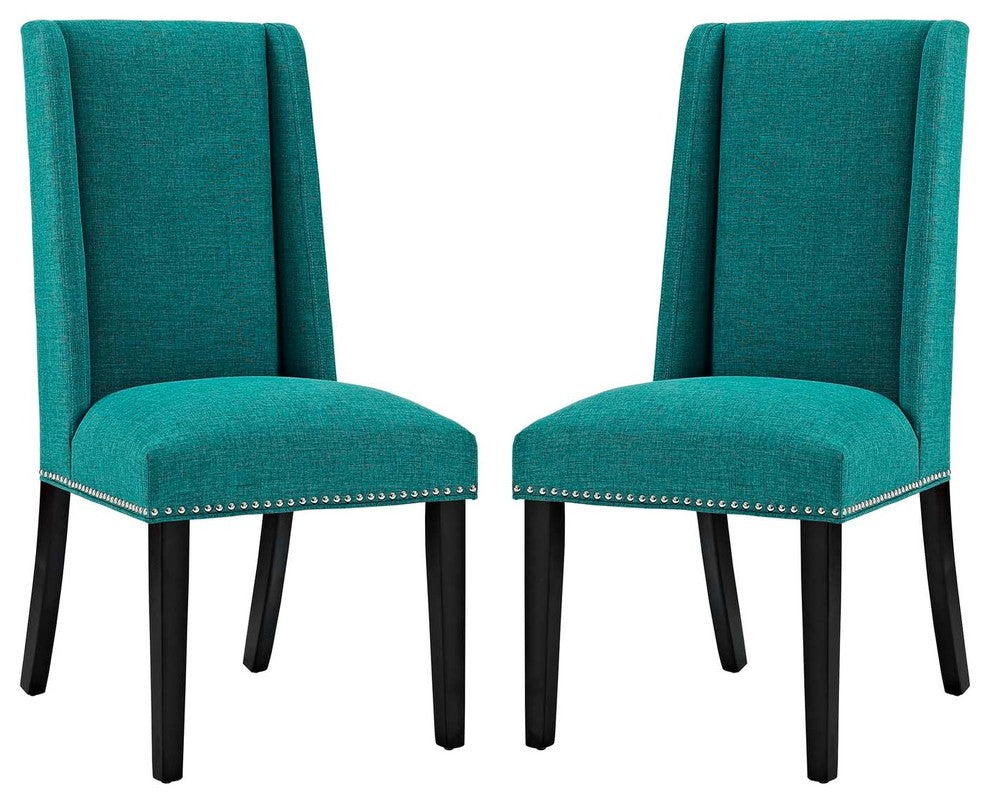 Baron Dining Chair Fabric Set of 2, Teal