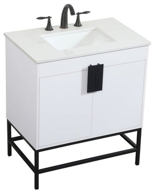 Home Living 19" Modern White-Light Bathroom Vanity