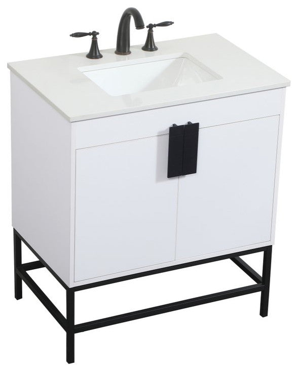 Home Living 19" Modern White-Light Bathroom Vanity