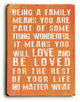 Being A Family, Coral Wooden Sign
