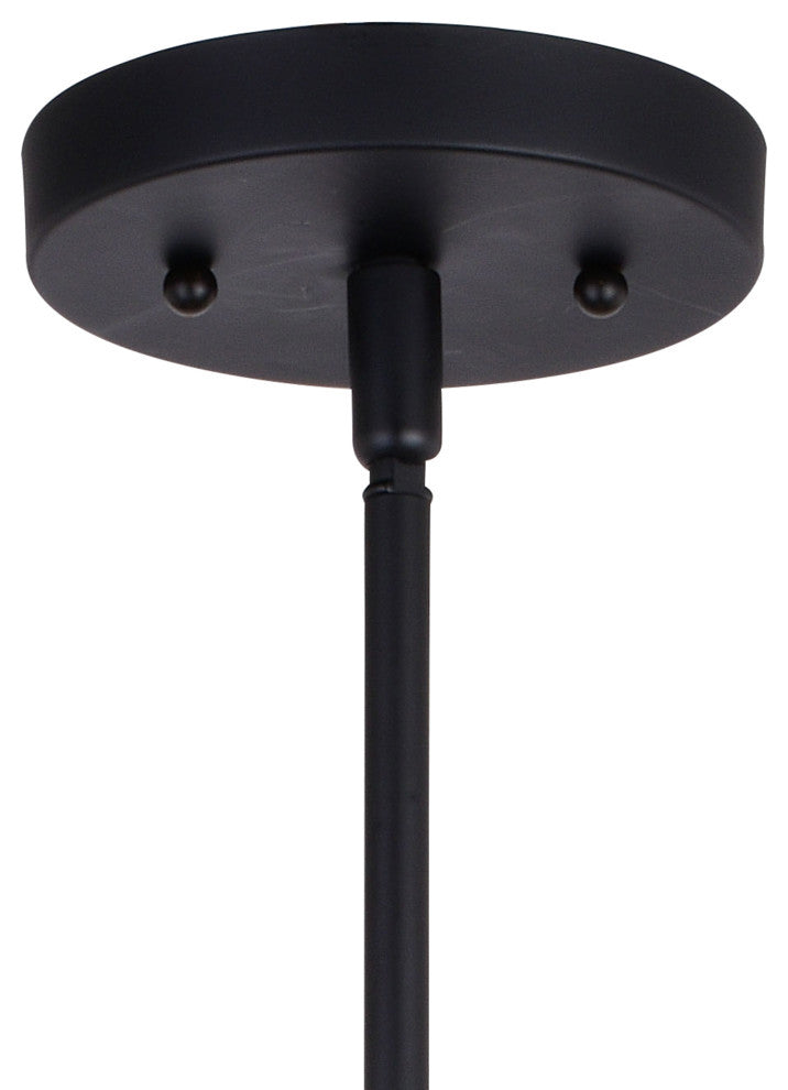 Beloit Farmhouse Pendant Ceiling Light Clear Glass, Matte Black, 9"x17"x9"