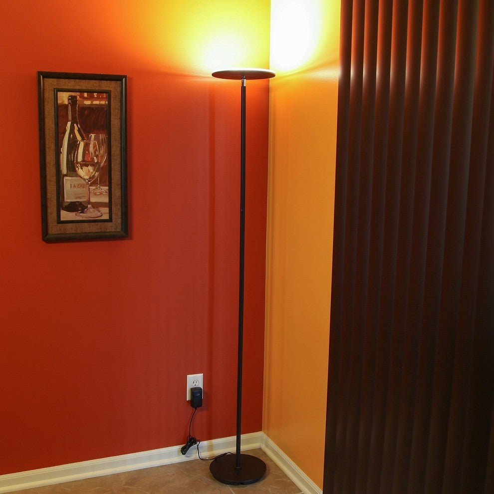 Brightech Sky Flux LED Torchiere Floor Lamp, Dark Bronze