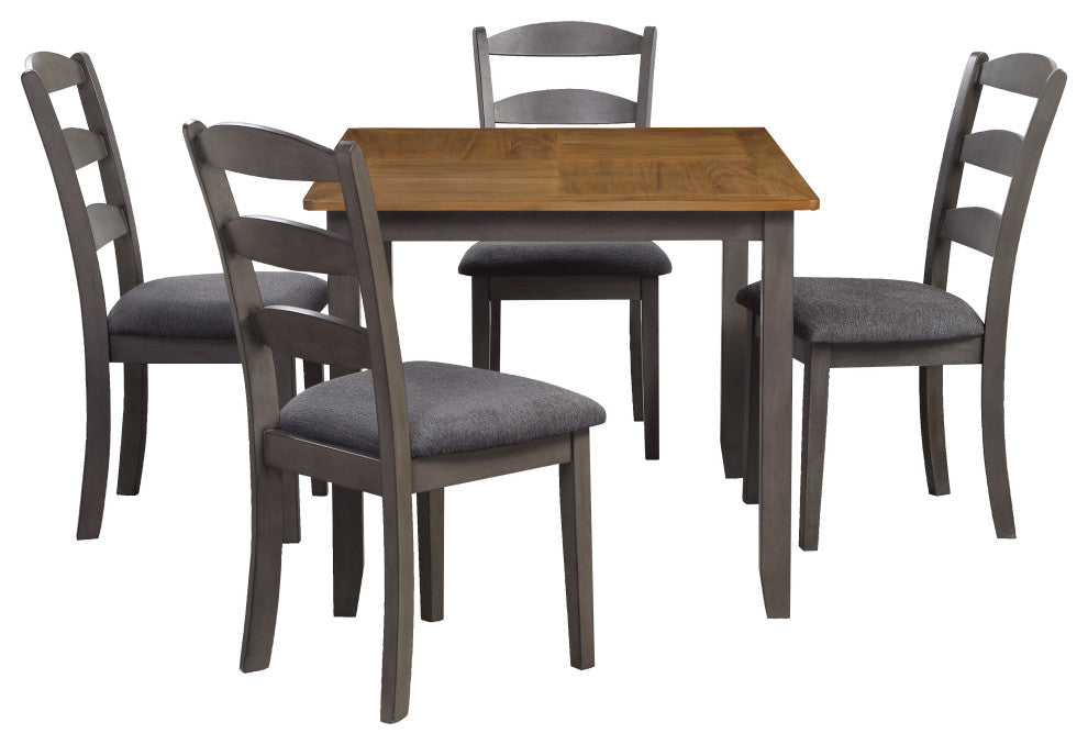 West Lake 47' 5-Piece Dining Table Set, Antique Natural Top/Gray Base
