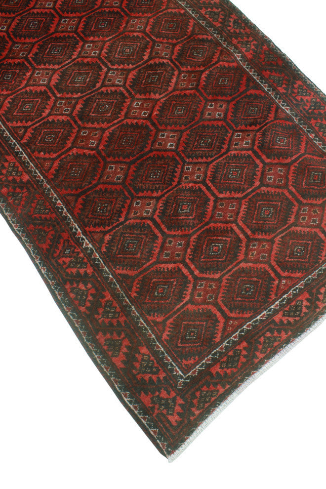 Fine Vintage Distressed Afshin Rust/Charcoal Rug, 3'6x5'10