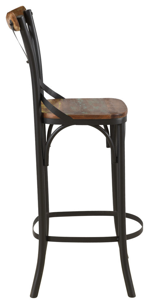 Emmett Cross-Back Counter Chair, Set of 2, Bar Height