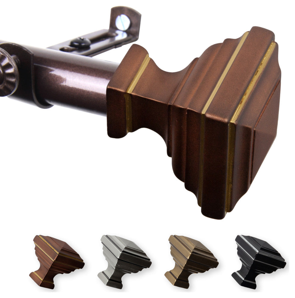 Kira 13/16" Curtain Rod, Cocoa, 120-170"