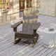 Newport HDPE Adirondack Chair with Cup Holder and Pull Out Ottoman, Brown
