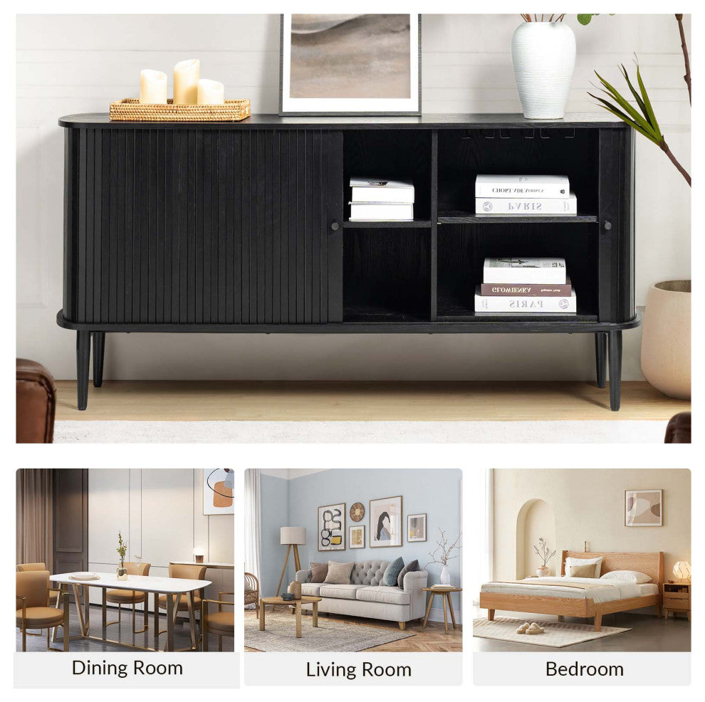 63"W Sideboard, Black