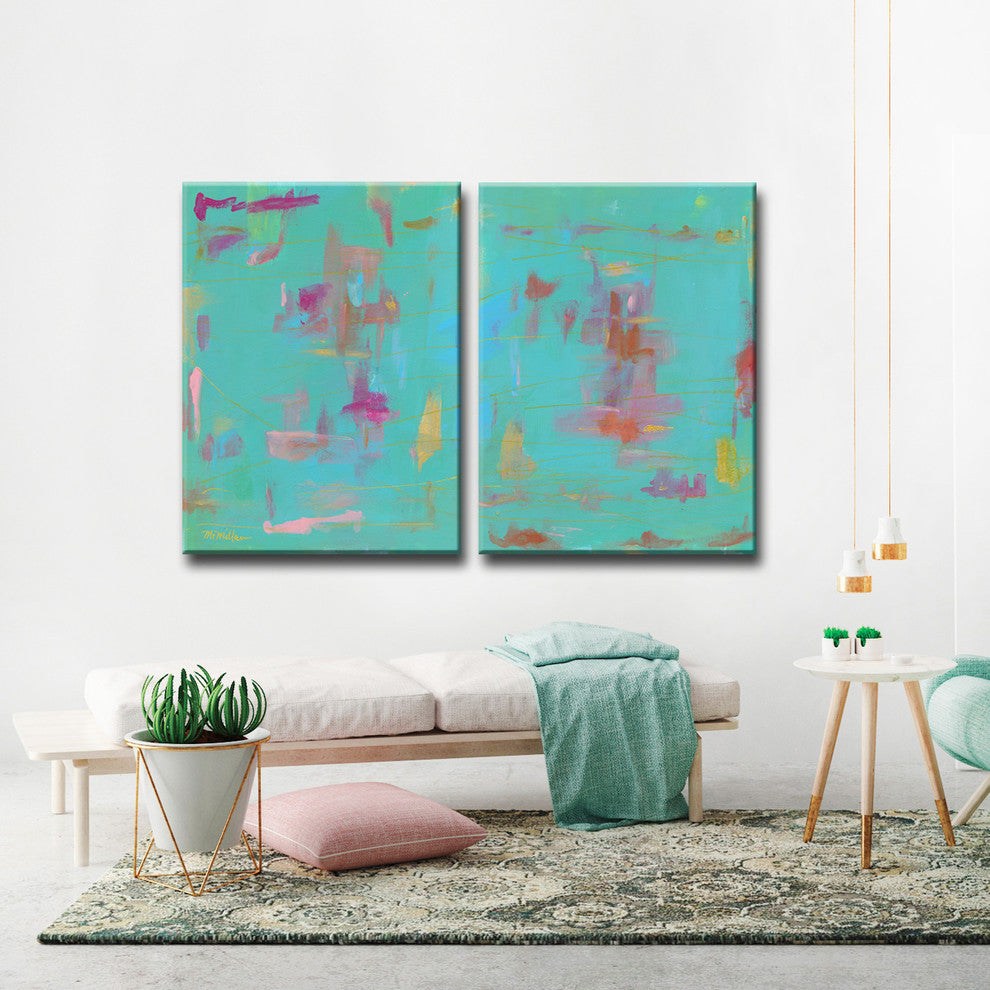 Compatible I/II' Canvas by Leslie Owens, 2-Piece Set, 16"x20"