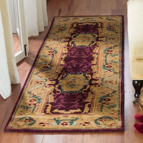 Safavieh Empire em422a Burgundy, Gold Area Rug, 2'6" X 12'0"