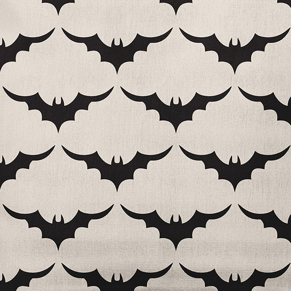 20" x 20" Bat Colony Indoor/Outdoor Polyester Throw Pillow, Cream