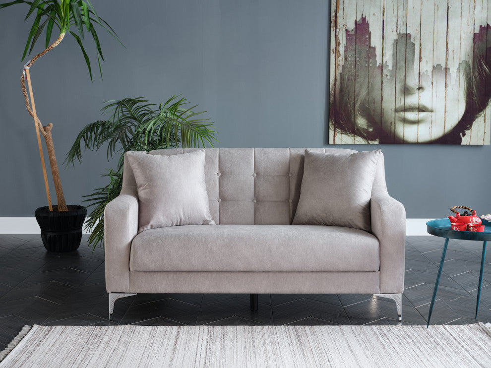 Livia Love Seat, Melson Gray