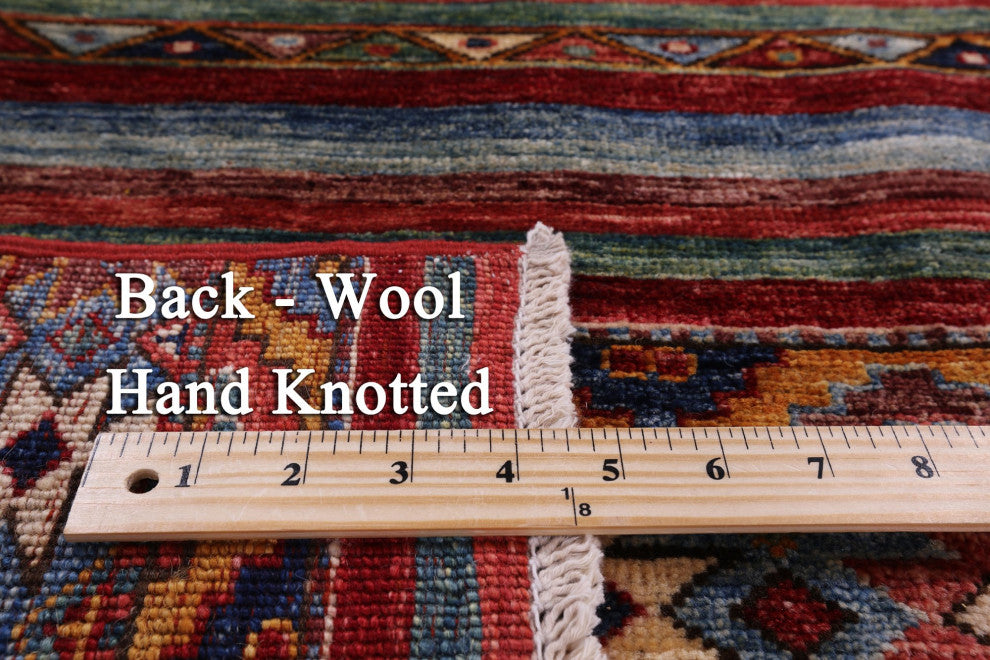 3' 11" X 5' 10" Hand Knotted Khorjin Super Kazak Wool Rug Q5220