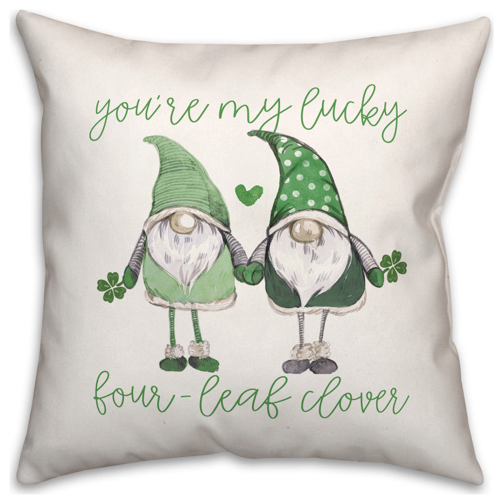 You're My Lucky Four Leaf Clover 18x18 Spun Poly Pillow