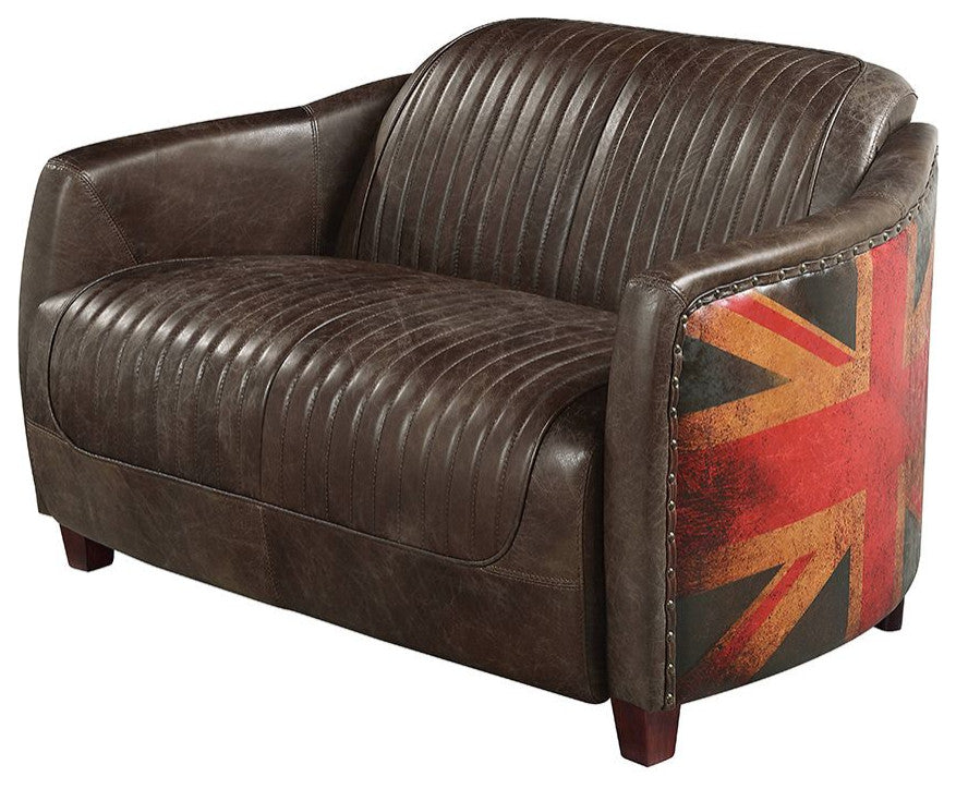 Brancaster 37"W Upholstered Loveseat, Antique Slate