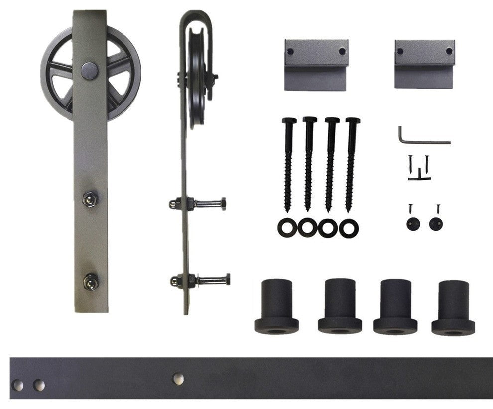 Single Sliding Barn Door Hardware Kit, Big Wheel Design