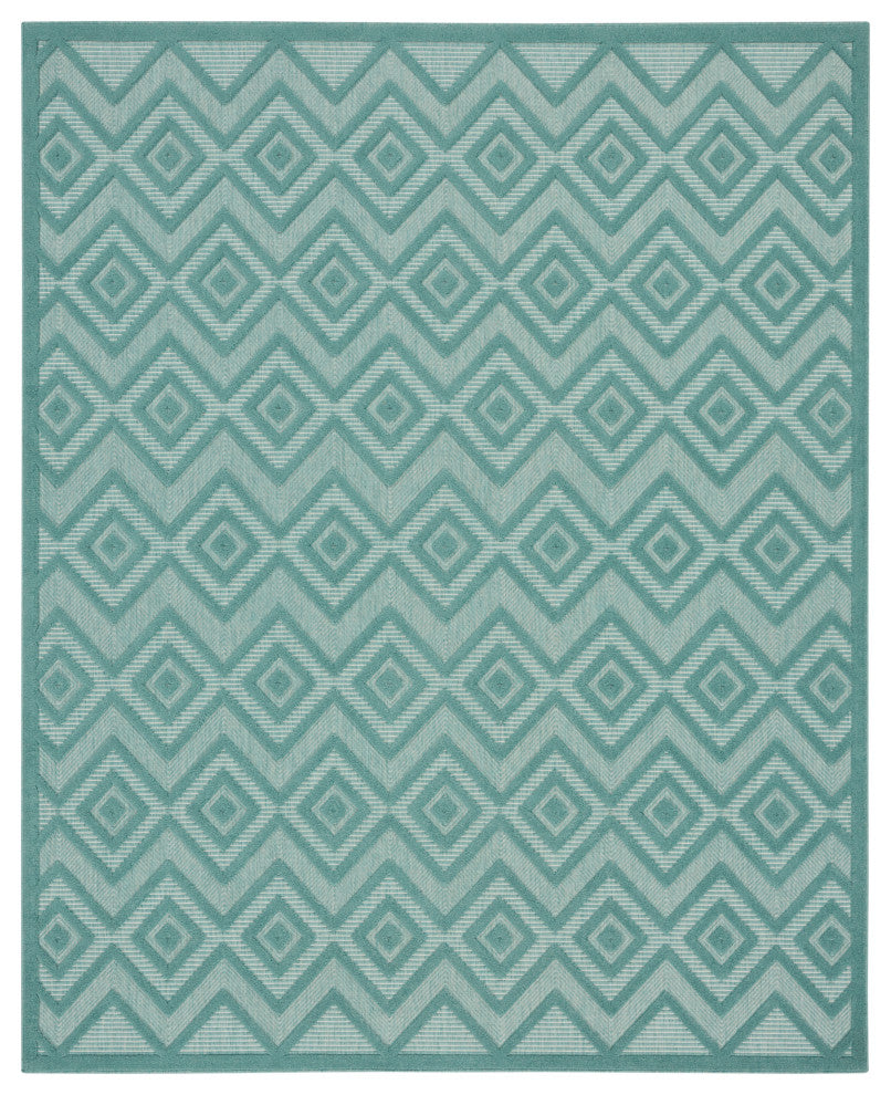 Nourison Versatile 8' x 10' Aqua/Teal Modern Area Rug