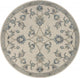 5" Round Beige and Blue Filigree Area Rug