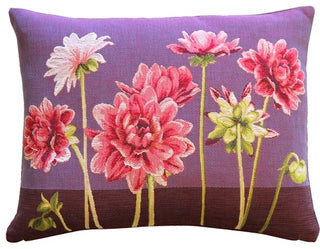 Pillow Decor - Pink Dahlias Rectangular Tapestry Throw Pillow