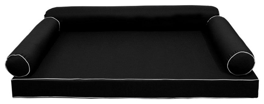 Style6 Queen Contrast Pipe Outdoor Mattress Bolster SlipCover COMPLETE SET AD109