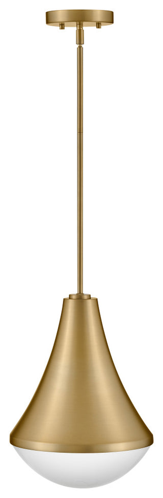 Lark Haddie 11" Modern Pendant Light, Lacquered Brass