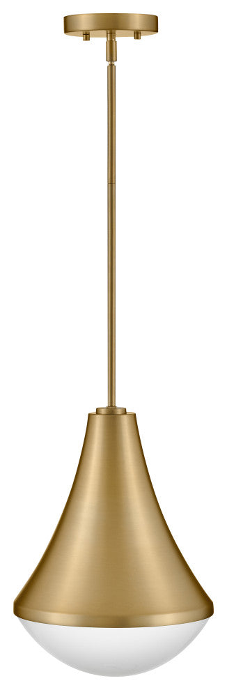 Lark Haddie 11" Modern Pendant Light, Lacquered Brass