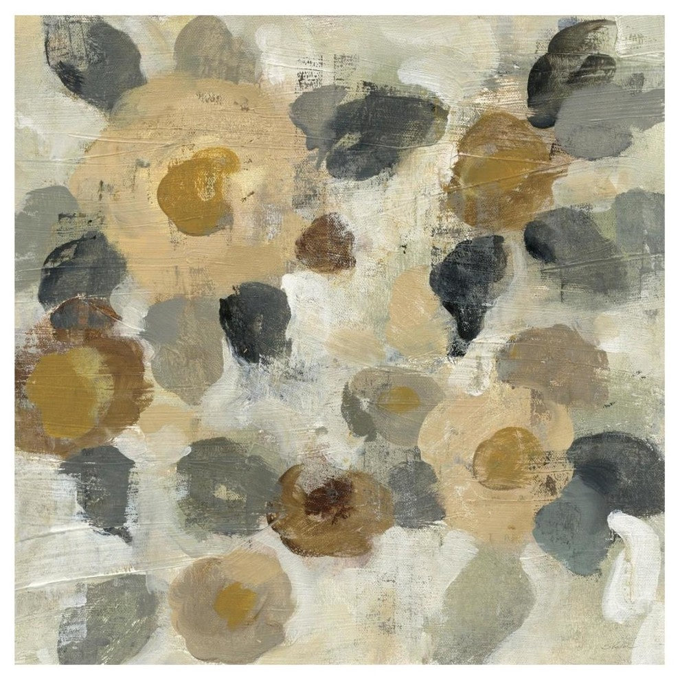 "Neutral Floral Beige II" Digital Paper Print by Silvia Vassileva, 20"x20"