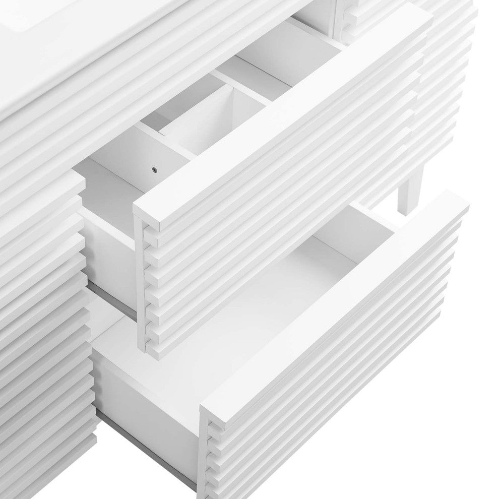 Render 48" Single Sink Bathroom Vanity, White White