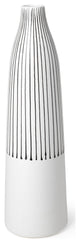 18" Black and White Pinstriope Narrow Ceramic Vase