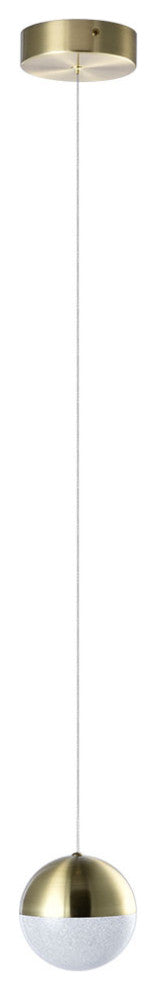 Ravello 5" ETL Certified Integrated LED Pendant Light with Globe Shade, Brass