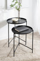 Kate and Laurel 2-Piece Ulani Nested Round Metal End Table Set, Black