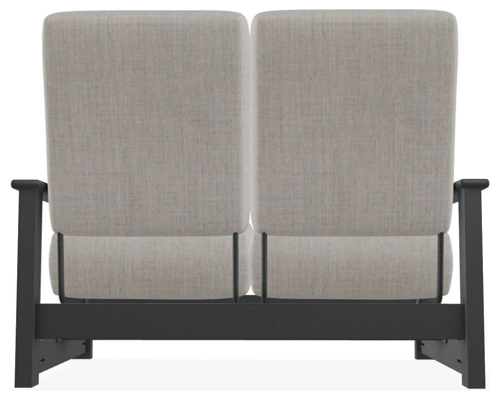 Leeward Deep Seat Outdoor Loveseat with Hidden Motion, Cast Silver/Graphite