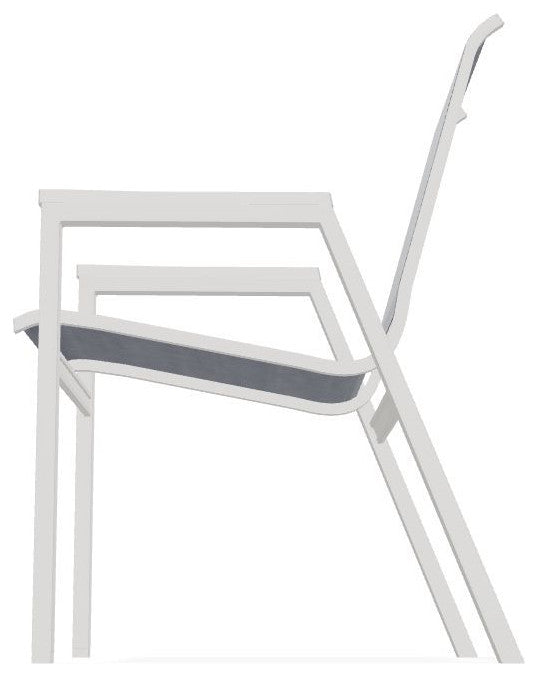 Bazza Sling Stackable Outdoor Dining Chair, Augustine Denim/Snow