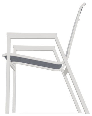 Bazza Sling Stackable Outdoor Dining Chair, Augustine Denim/Snow