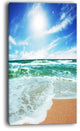 "Vibrant Summer Sea At Daylight" Modern Beach Canvas Art Print, 20"x40"