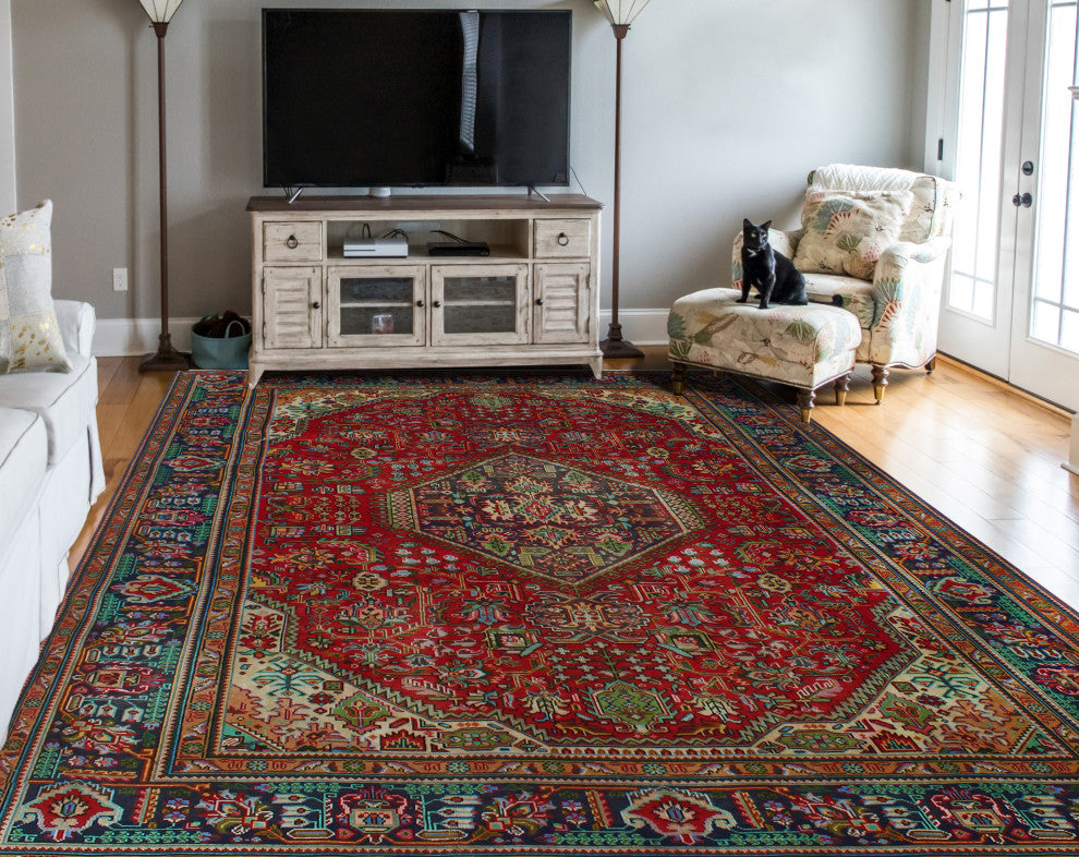 Fine Vintage Distressed Blaney Red Rug