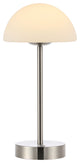 12.5" Modern Minimalist Iron Rechargeable Integrated LED Table Lamp, Nickel