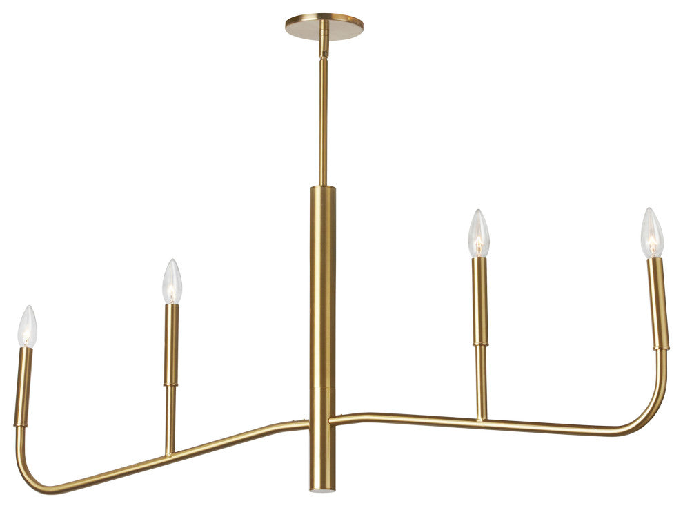 Eleanor Transitional 4 Light Aged Brass Metal Chandelier