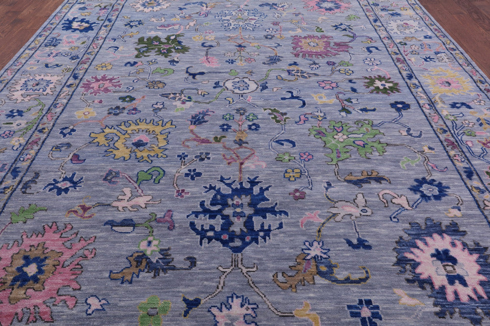 10' 3" X 14' 4" Hand-Knotted Turkish Oushak Wool Rug - Q15950