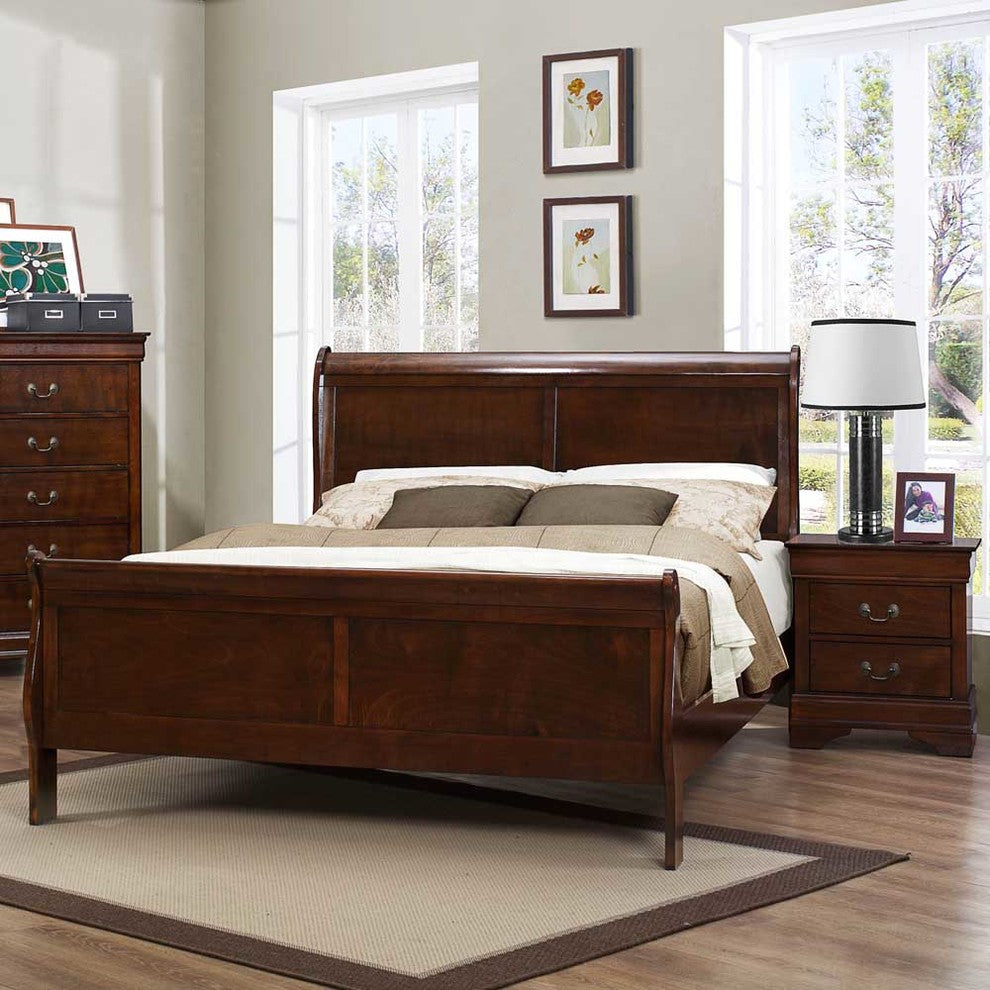 Homelegance Mayville 2-Piece Sleigh Bedroom Set, Brown Cherry
